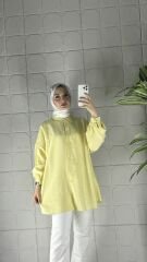Tansel Kumaş Model Tunik - Sarı