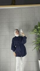 Tansel Kumaş Model Tunik - Lacivert
