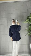 Tansel Kumaş Model Tunik - Lacivert