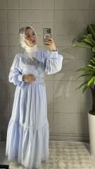 Muslin Bağlamalı Model Takım - Mavi