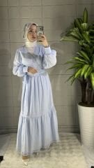 Muslin Bağlamalı Model Takım - Mavi
