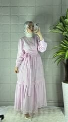 Muslin Bağlamalı Model Takım - Pembe