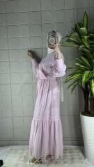Muslin Bağlamalı Model Takım - Pembe