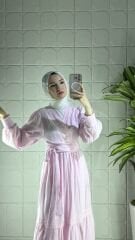 Muslin Bağlamalı Model Takım - Pembe