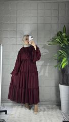 Velora Model Elbise - Bordo