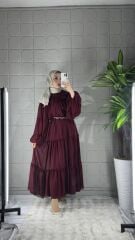 Velora Model Elbise - Bordo